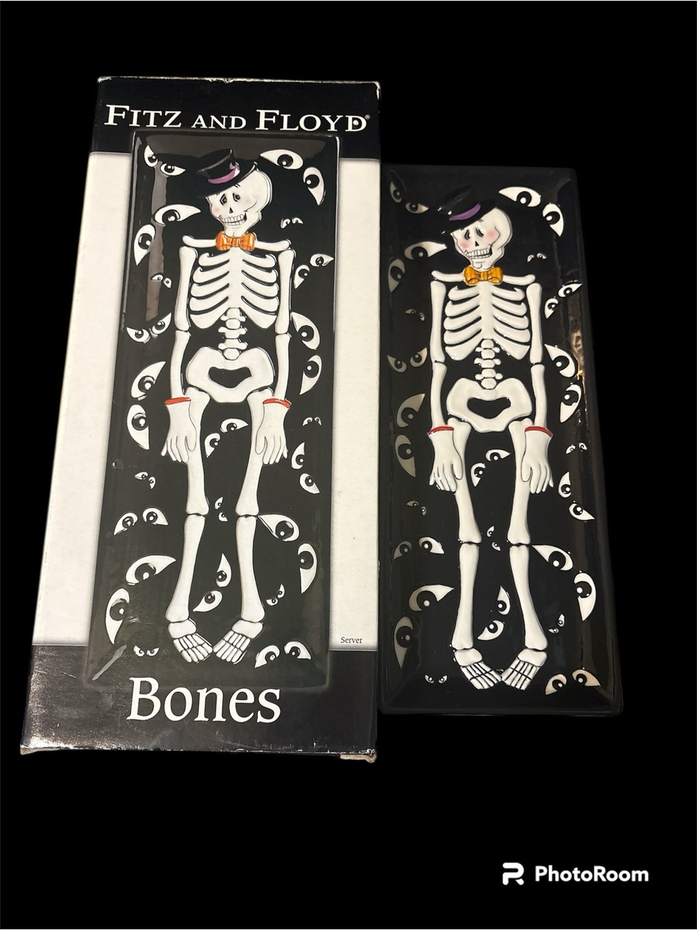 Fitz & Floyd Skeleton Serving Platter 2005 Has Box